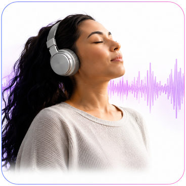 Woman relaxing with headphones